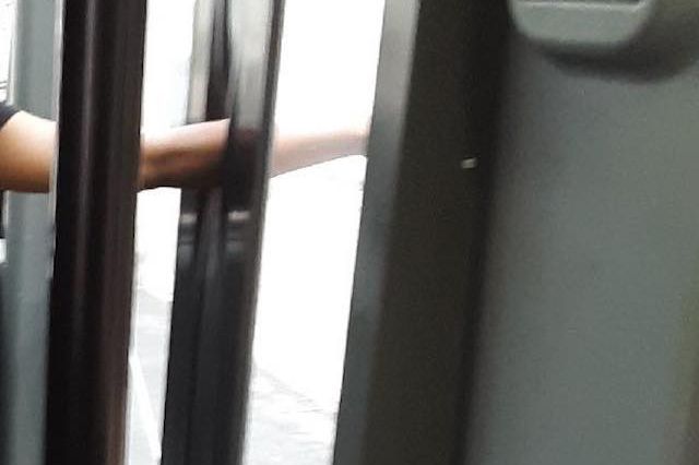 An image of the girl's trapped arm, posted to Facebook by bus passenger Paul Costello.